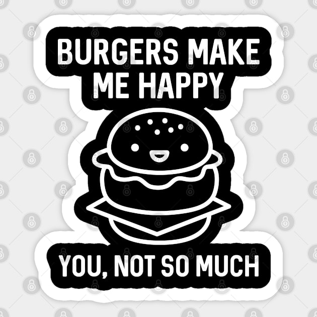 Burgers Make Me Happy Sticker by VectorPlanet